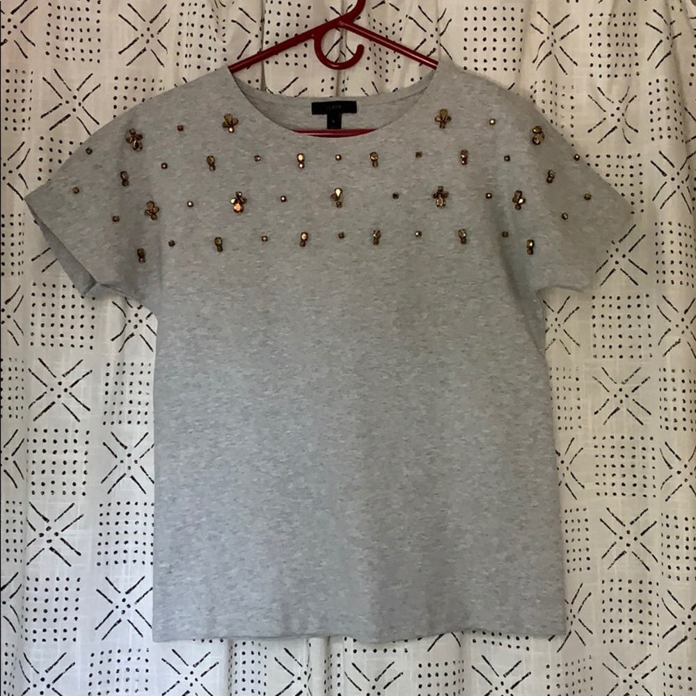J.Crew embellished sweatshirt top
